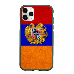 Чехол iPhone 11 Pro матовый Армения, цвет: 3D-темно-зеленый