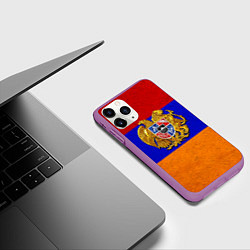 Чехол iPhone 11 Pro матовый Армения, цвет: 3D-фиолетовый — фото 2