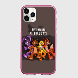 Чехол iPhone 11 Pro матовый Five Nights At Freddy's, цвет: 3D-малиновый