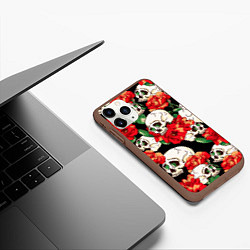 Чехол iPhone 11 Pro матовый Черепки и розы, цвет: 3D-коричневый — фото 2
