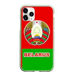 Чехол iPhone 11 Pro матовый Belarus Patriot, цвет: 3D-салатовый