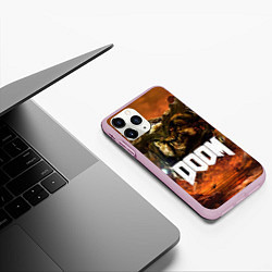 Чехол iPhone 11 Pro матовый DOOM 4: Hell Cyberdemon, цвет: 3D-розовый — фото 2