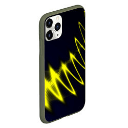 Чехол iPhone 11 Pro матовый Молния, цвет: 3D-темно-зеленый — фото 2