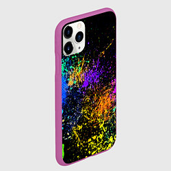 Чехол iPhone 11 Pro матовый Брызги красок, цвет: 3D-фиолетовый — фото 2
