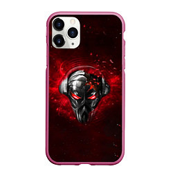 Чехол iPhone 11 Pro матовый Pirate Station: Blood Face, цвет: 3D-малиновый