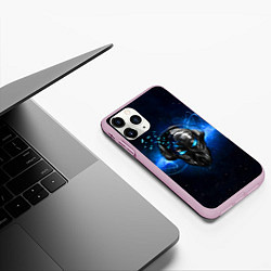 Чехол iPhone 11 Pro матовый Pirate Station: Blue Space, цвет: 3D-розовый — фото 2