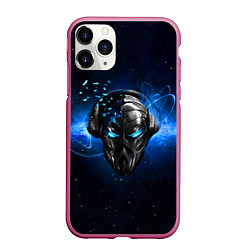 Чехол iPhone 11 Pro матовый Pirate Station: Blue Space, цвет: 3D-малиновый