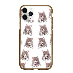 Чехол iPhone 11 Pro матовый Лисичка аниме, цвет: 3D-коричневый