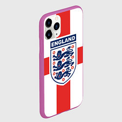 Чехол iPhone 11 Pro матовый Сборная Англии, цвет: 3D-фиолетовый — фото 2