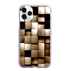 Чехол iPhone 11 Pro матовый Кубики, цвет: 3D-светло-сиреневый