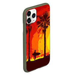 Чехол iPhone 11 Pro матовый Summer Surf, цвет: 3D-темно-зеленый — фото 2