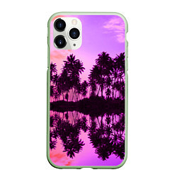 Чехол iPhone 11 Pro матовый Hawaii dream, цвет: 3D-салатовый
