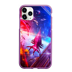 Чехол iPhone 11 Pro матовый Mass effect, цвет: 3D-фиолетовый