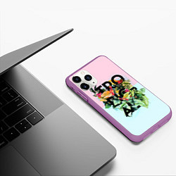 Чехол iPhone 11 Pro матовый Tropical Art, цвет: 3D-фиолетовый — фото 2