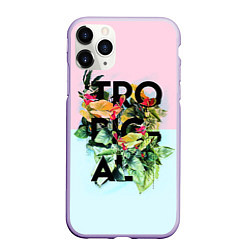 Чехол iPhone 11 Pro матовый Tropical Art, цвет: 3D-светло-сиреневый