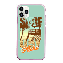 Чехол iPhone 11 Pro матовый Aloha, цвет: 3D-розовый