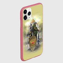 Чехол iPhone 11 Pro матовый Имперская русь, цвет: 3D-малиновый — фото 2