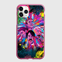 Чехол iPhone 11 Pro матовый Red Hot Chili Peppers Art, цвет: 3D-малиновый