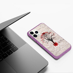 Чехол iPhone 11 Pro матовый RHCP: Red Tree, цвет: 3D-фиолетовый — фото 2