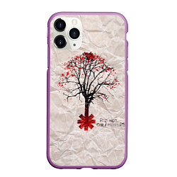 Чехол iPhone 11 Pro матовый RHCP: Red Tree, цвет: 3D-фиолетовый