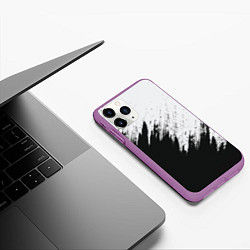 Чехол iPhone 11 Pro матовый Черно-белый разрыв, цвет: 3D-фиолетовый — фото 2