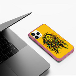 Чехол iPhone 11 Pro матовый Боб Марли, цвет: 3D-малиновый — фото 2