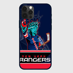 Чехол для iPhone 12 Pro Max New York Rangers, цвет: 3D-черный