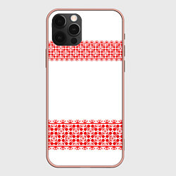 Чехол iPhone 12 Pro Max Славянский орнамент (на белом)