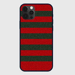 Чехол для iPhone 12 Pro Max Красно-полосатый, цвет: 3D-черный