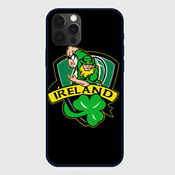 Чехол для iPhone 12 Pro Max Ирландия регби эмблема, цвет: 3D-черный