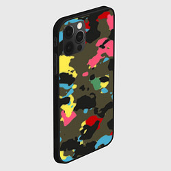 Чехол для iPhone 12 Pro Max Цветной камуфляж, цвет: 3D-черный — фото 2