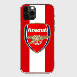 Чехол для iPhone 12 Pro Max Arsenal FC: Red line, цвет: 3D-светло-розовый