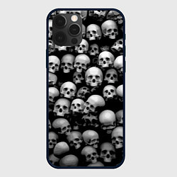 Чехол для iPhone 12 Pro Max Черепа на черном, цвет: 3D-черный
