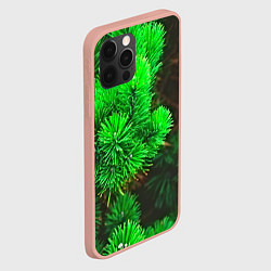 Чехол для iPhone 12 Pro Max Зелёная ель, цвет: 3D-светло-розовый — фото 2