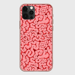 Чехол для iPhone 12 Pro Max Мозг, цвет: 3D-светло-розовый