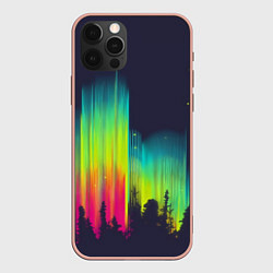 Чехол для iPhone 12 Pro Max Северное сияние, цвет: 3D-светло-розовый
