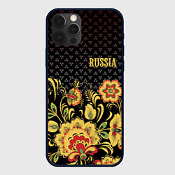Чехол для iPhone 12 Pro Max Russia: black edition, цвет: 3D-черный