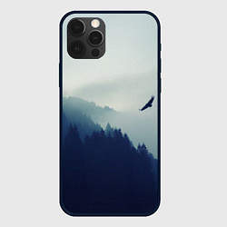 Чехол для iPhone 12 Pro Max Орел над Лесом, цвет: 3D-черный