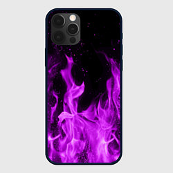 Чехол для iPhone 12 Pro Max Фиолетовый огонь, цвет: 3D-черный