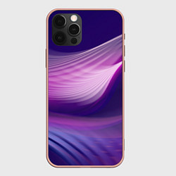Чехол для iPhone 12 Pro Max Фиолетовые Волны, цвет: 3D-светло-розовый