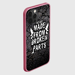 Чехол для iPhone 12 Pro Max Made from broken parts, цвет: 3D-малиновый — фото 2