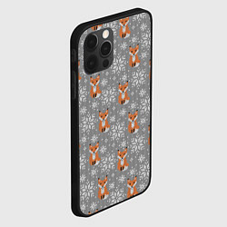 Чехол для iPhone 12 Pro Max Зимние лисицы, цвет: 3D-черный — фото 2