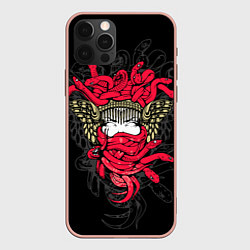 Чехол для iPhone 12 Pro Max Горгона Медуза, цвет: 3D-светло-розовый