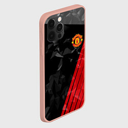 Чехол для iPhone 12 Pro Max FC Manchester United: Abstract, цвет: 3D-светло-розовый — фото 2