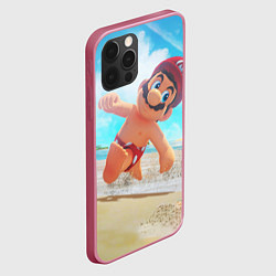 Чехол для iPhone 12 Pro Max Super Mario Summer Odyssey, цвет: 3D-малиновый — фото 2