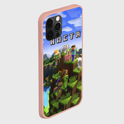 Чехол для iPhone 12 Pro Max Minecraft: Настя, цвет: 3D-светло-розовый — фото 2