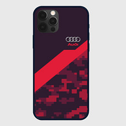 Чехол для iPhone 12 Pro Max Audi: Red Pixel, цвет: 3D-черный