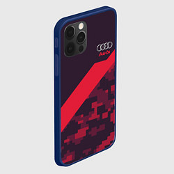 Чехол для iPhone 12 Pro Max Audi: Red Pixel, цвет: 3D-тёмно-синий — фото 2