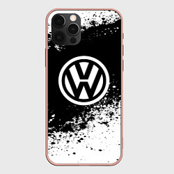 Чехол для iPhone 12 Pro Max Volkswagen: Black Spray, цвет: 3D-светло-розовый