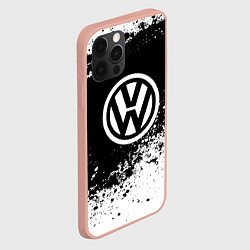 Чехол для iPhone 12 Pro Max Volkswagen: Black Spray, цвет: 3D-светло-розовый — фото 2